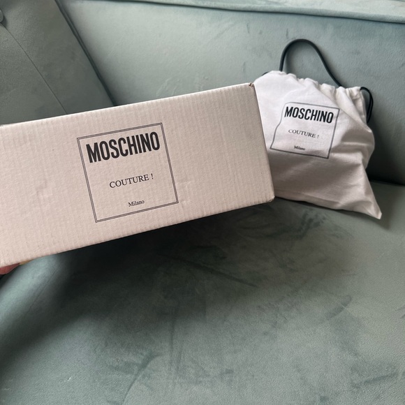 MOSCHINO NWT  Black Solid Padlock Crossbody Leather Handbag - Picture 5 of 10